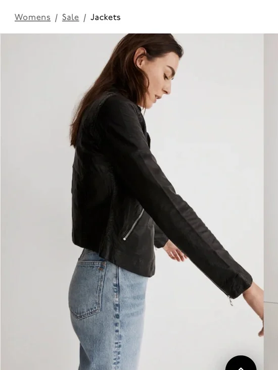 Madewell Black Asymmetrical Leather Moto Jacket - Picture 10 of 12